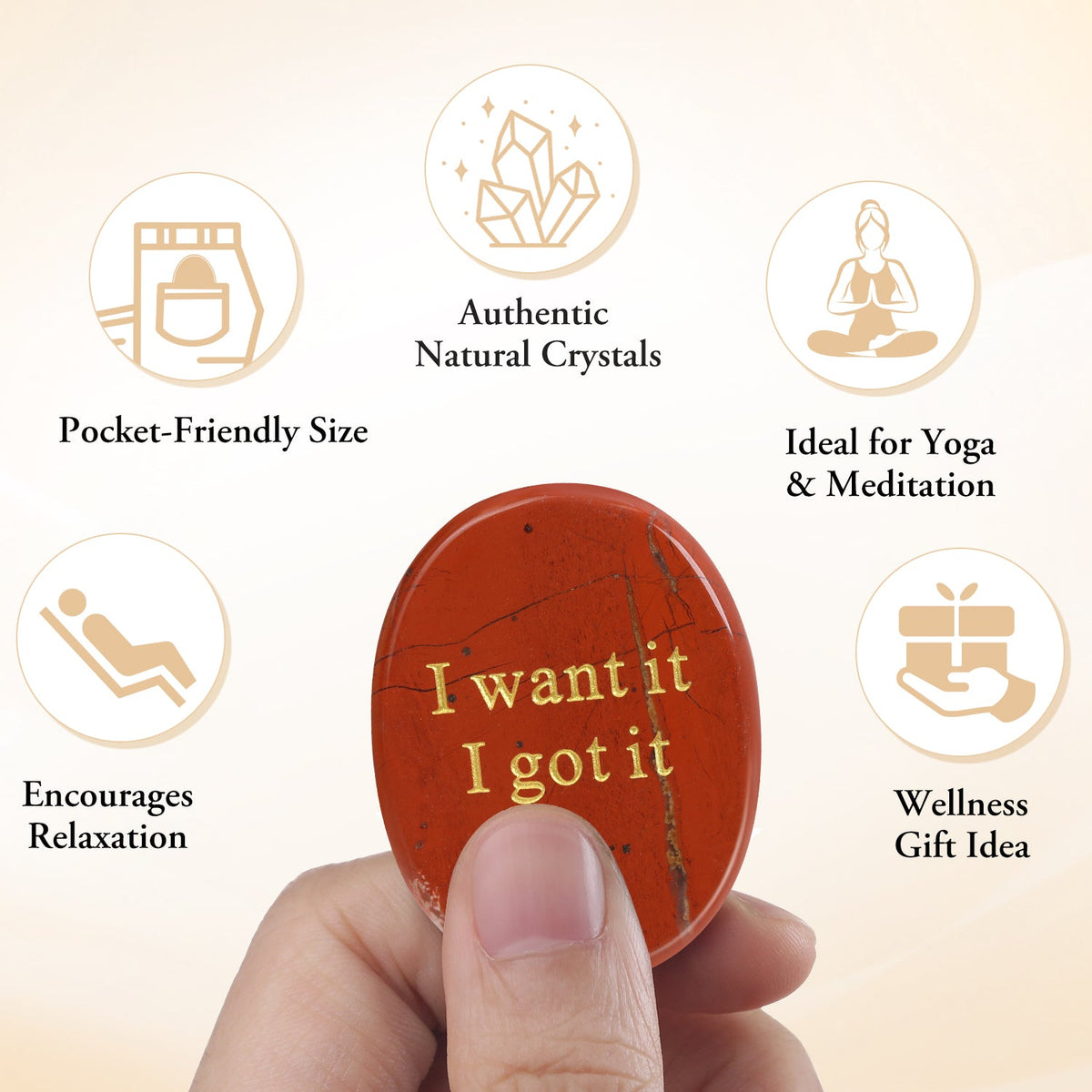 I Want It I Got It Pocket Crystal Stone